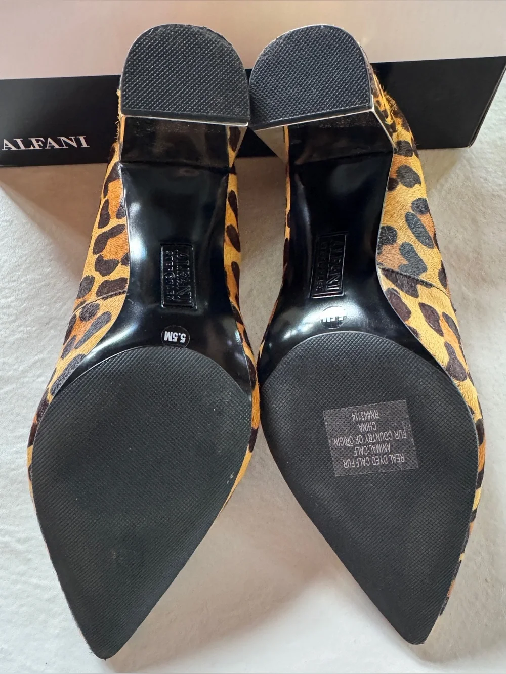 Alfani Step N Flex Leopard Print Jensonn Reflective Block Heel Pumps (5.5M)